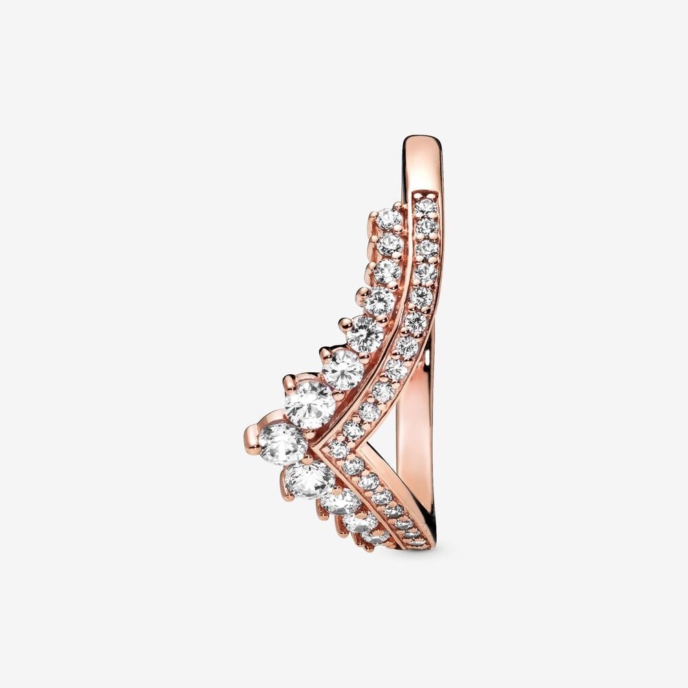 Princess Wishbone Ring Rose Gold
