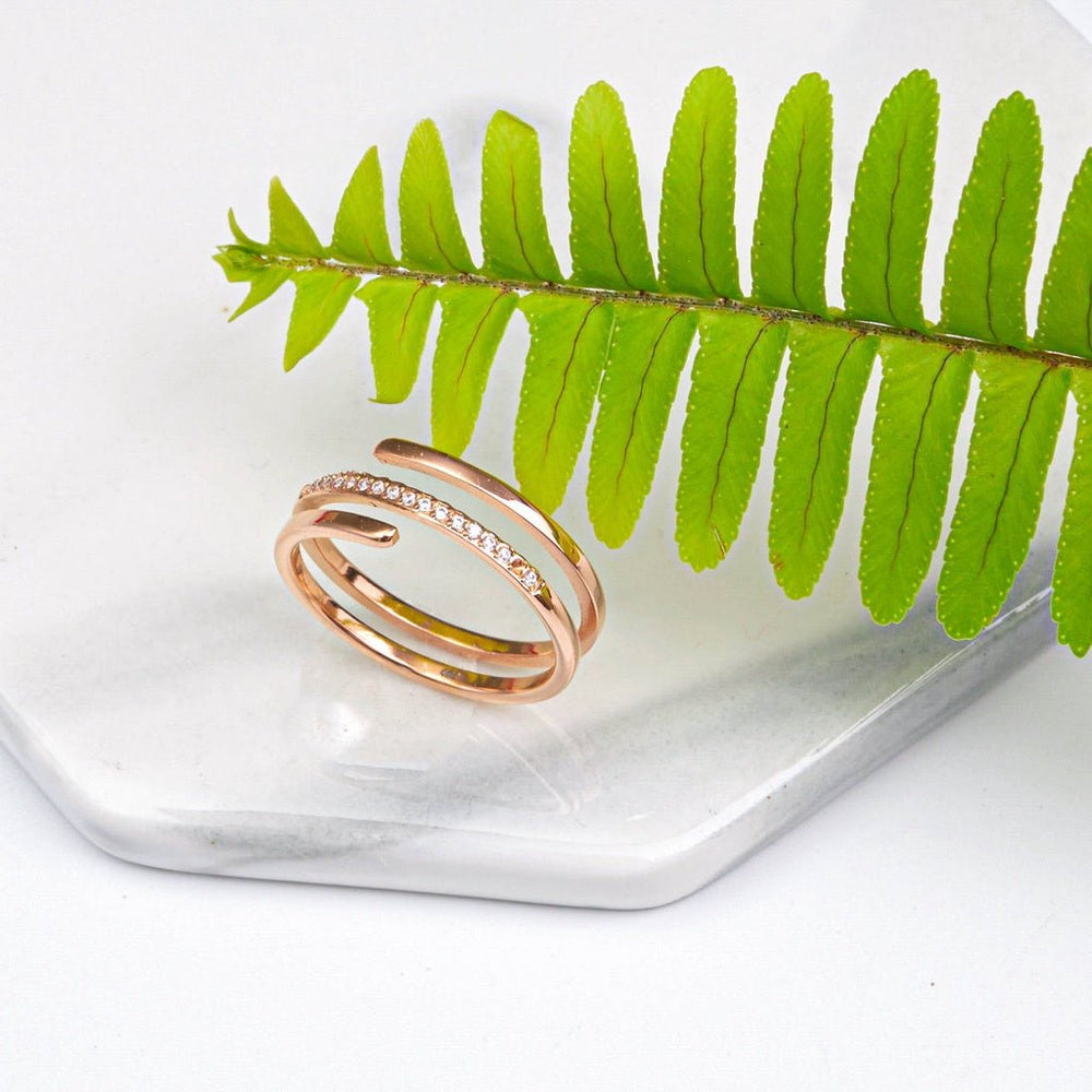 Triple Spiral Ring Rose Gold