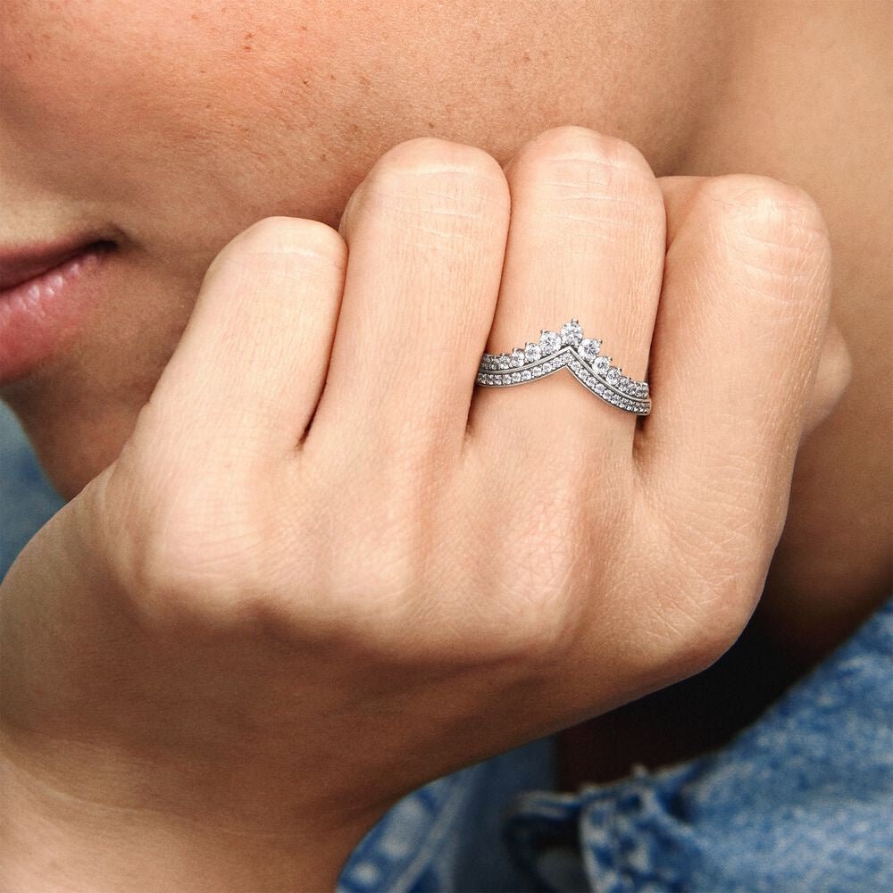 Princess Wishbone Ring Silver