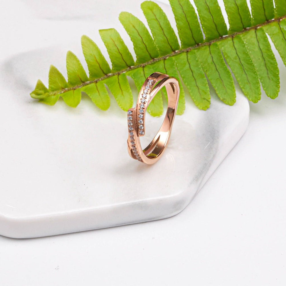 Spiral Duo Ring Rose Gold
