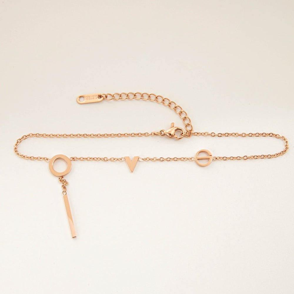 Love You Forever Anklet Rose Gold