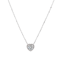 Dây chuyền kim cương Moissanite LAMY Trái tim pavé đá chủ 6.0 ly CDEDN029WH - Hàng chính hãng đã kiểm định