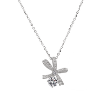 Dây chuyền kim cương Moissanite LAMY Artistic Ribbon 5.0 ly CDEDN040WH - Hàng chính hãng đã kiểm định