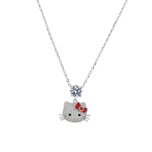 Dây chuyền kim cương Moissanite LAMY Kitty Red Bow Rose Gold 5.0 ly CDEDN048RG - Hàng chính hãng đã kiểm định