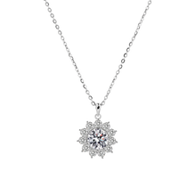 Dây chuyền kim cương Moissanite LAMY hoa 11 cánh đá chủ 6.5 ly CDEDN030WH - Hàng chính hãng đã kiểm định