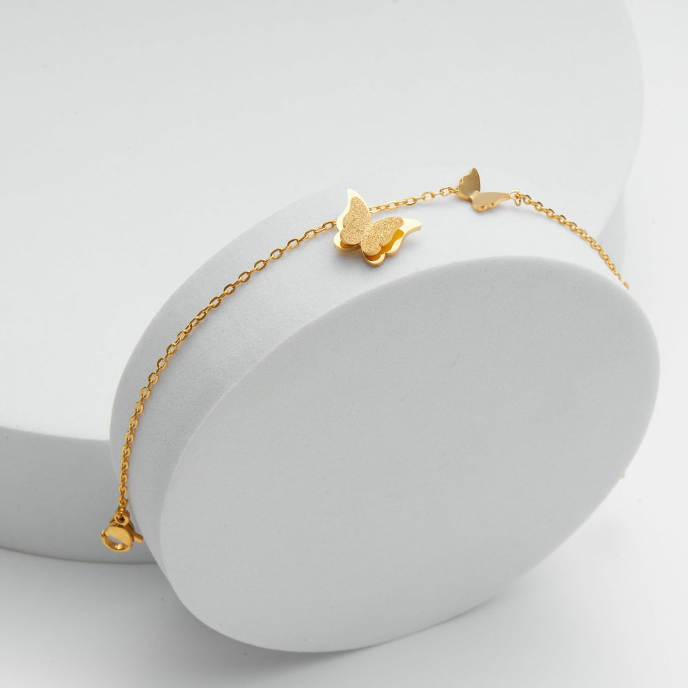 Pave Butterfly Unity Bracelet Gold
