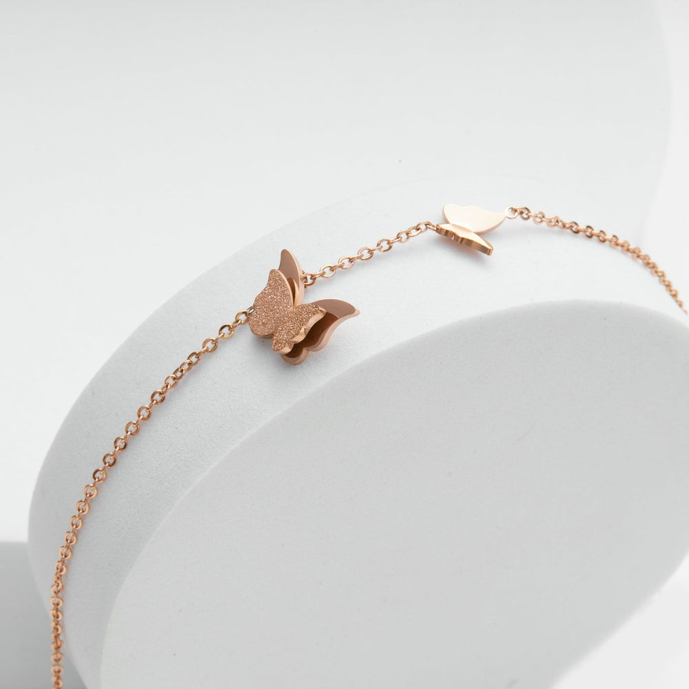 Pave Butterfly Unity Bracelet Rose Gold