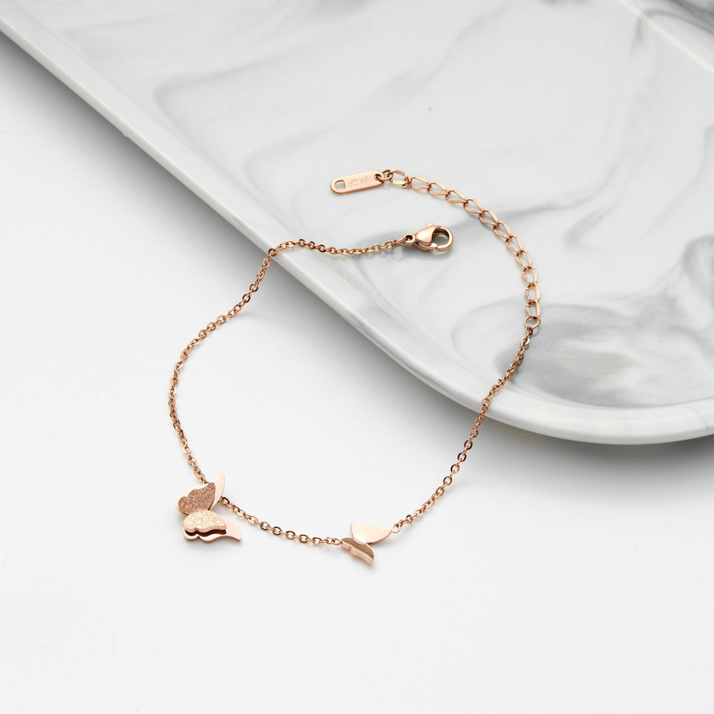 Pave Butterfly Unity Bracelet Rose Gold