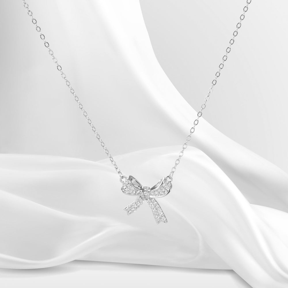 Bow Necklace Silver
