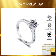 Nhẫn kim cương Moissanite LAMY Pure Grace 4.5 ly kiểm định GRA CDEDR030 - Hàng chính hãng đã kiểm định