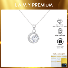Dây chuyền kim cương Moissanite LAMY Crescent Shine 5 ly kiểm định GRA CDEDN005 - Hàng chính hãng đã kiểm định