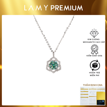 Dây chuyền kim cương Moissanite LAMY Trái tim hoa tuyết đá xanh 6.5 ly CDEDN026GR - Hàng chính hãng đã kiểm định