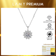 Dây chuyền kim cương Moissanite LAMY hoa 11 cánh đá chủ 6.5 ly CDEDN030WH - Hàng chính hãng đã kiểm định