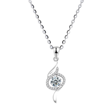 Dây chuyền kim cương Moissanite LAMY xoắn cách điệu đá chủ 5 ly CDEDN031WH - Hàng chính hãng đã kiểm định