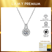 Dây chuyền kim cương Moissanite LAMY Halo Round 6.5 ly CDEDN051WH - Hàng chính hãng đã kiểm định