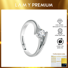 Nhẫn kim cương Moissanite LAMY Twisted Shine 5 ly kiểm định GRA CDEDR036 - Hàng chính hãng đã kiểm định