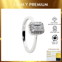 Nhẫn kim cương Moissanite LAMY Elegant Emerald 4x6mm kiểm định GRA CDEDR037 - Hàng chính hãng đã kiểm định