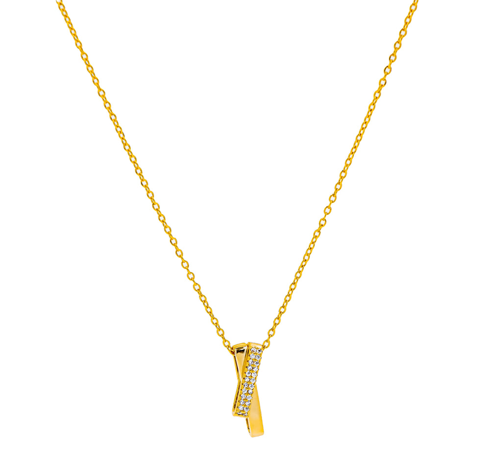 Intertwined Sparkle Necklace Gold