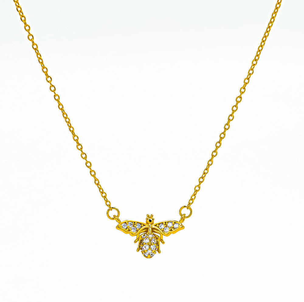 Sweet Bee Necklace Gold