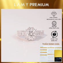 Nhẫn nữ LAMY kim cương Moissanite 6mm Moissanite Diamond Ring DR023