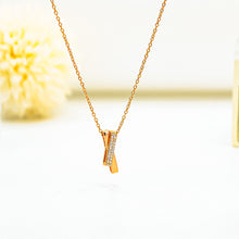 Dây chuyền bạc nữ LAMY Intertwined Sparkle Necklace Rose Gold 6422RG