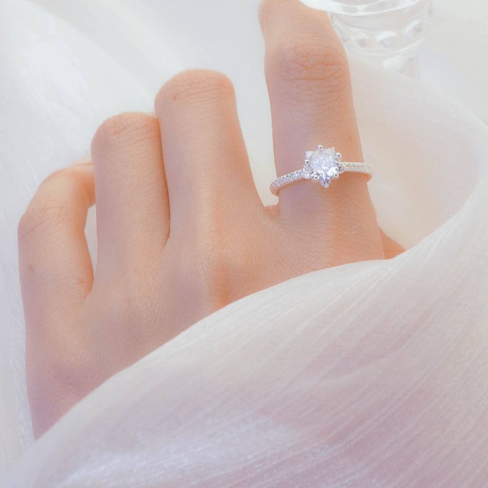 Large Apricot Blossom Ring Silver