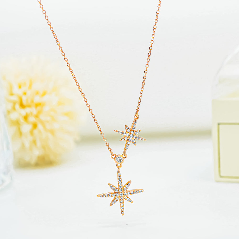 Shooting Star Necklace Rose Gold