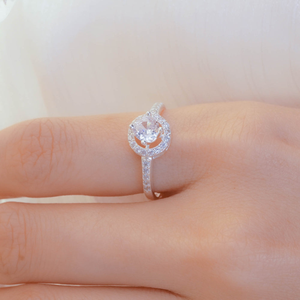 Round Gemstone Setting Ring Silver - 8182SV
