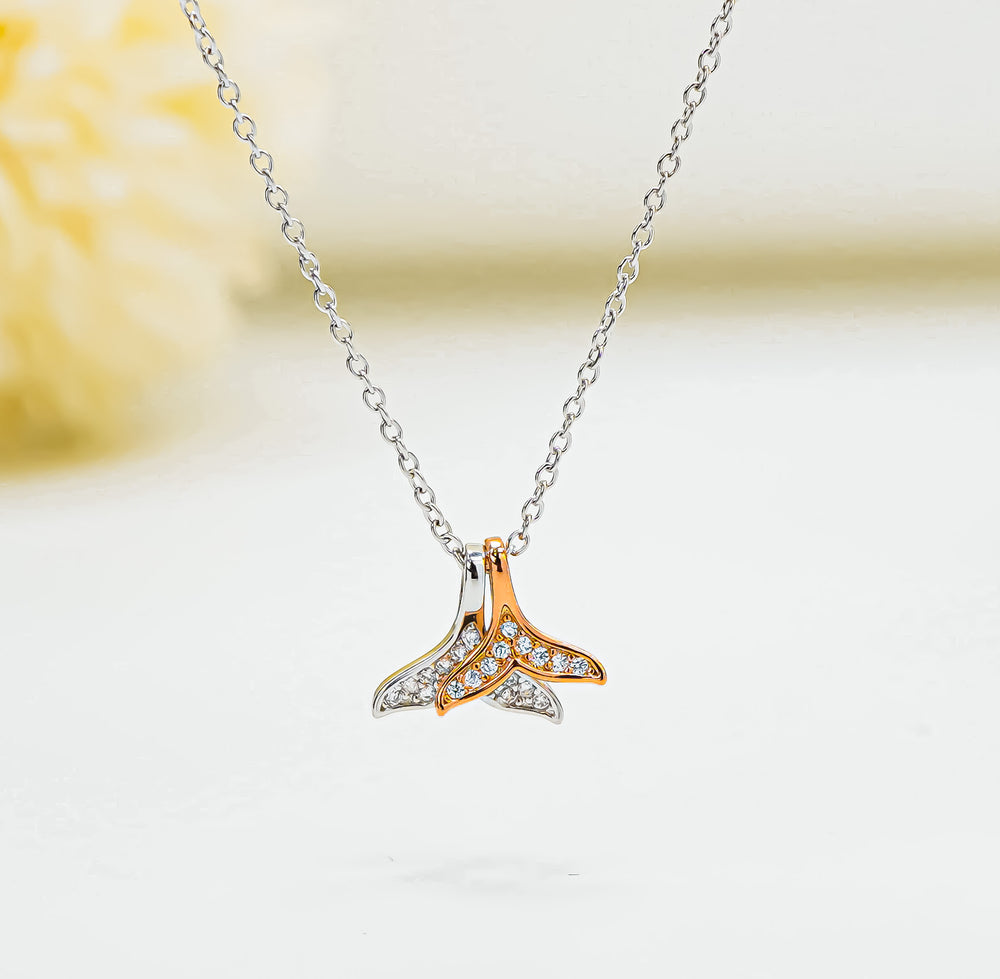 Mermaid Tail Necklace Rose Gold