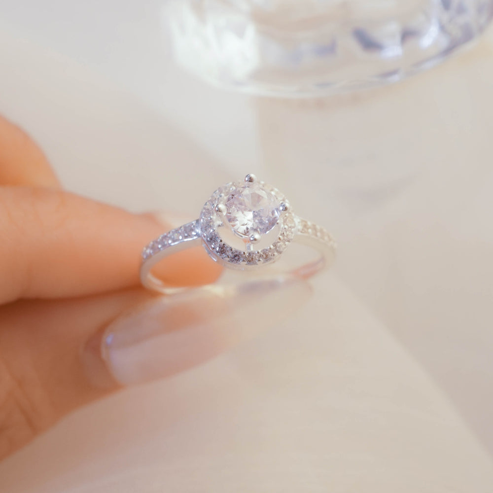 Round Gemstone Setting Ring Silver - 8182SV
