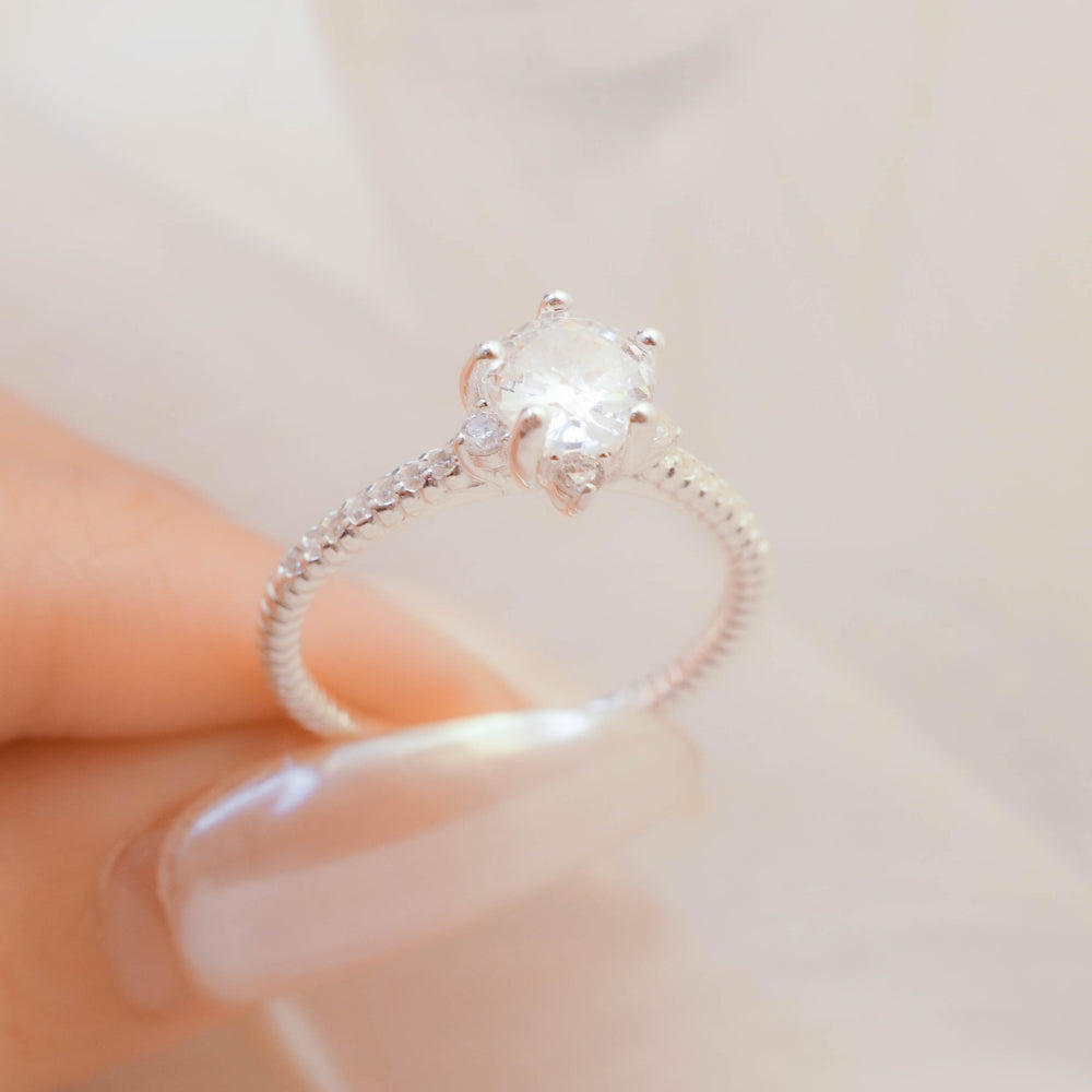 Large Apricot Blossom Ring Silver