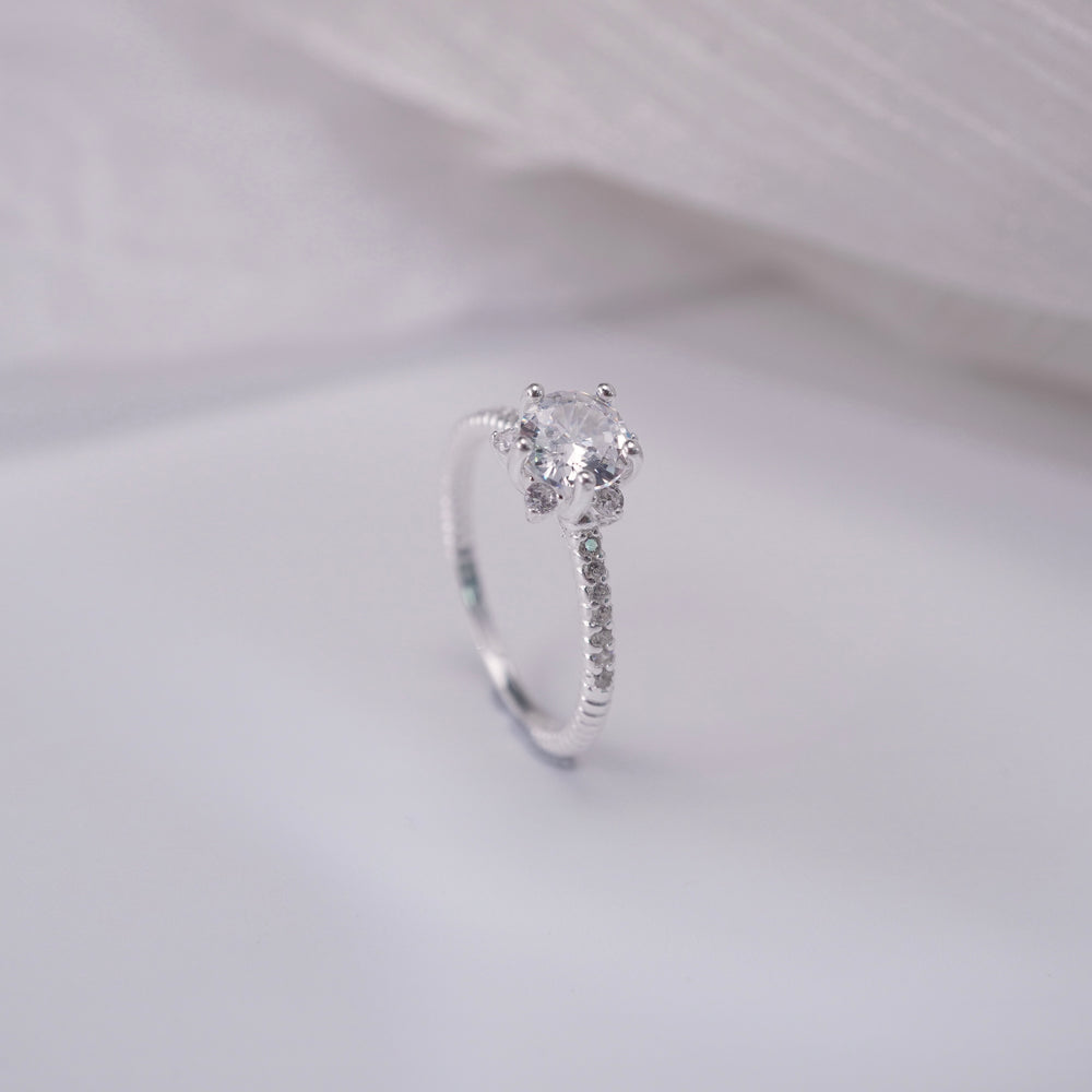 Large Apricot Blossom Ring Silver