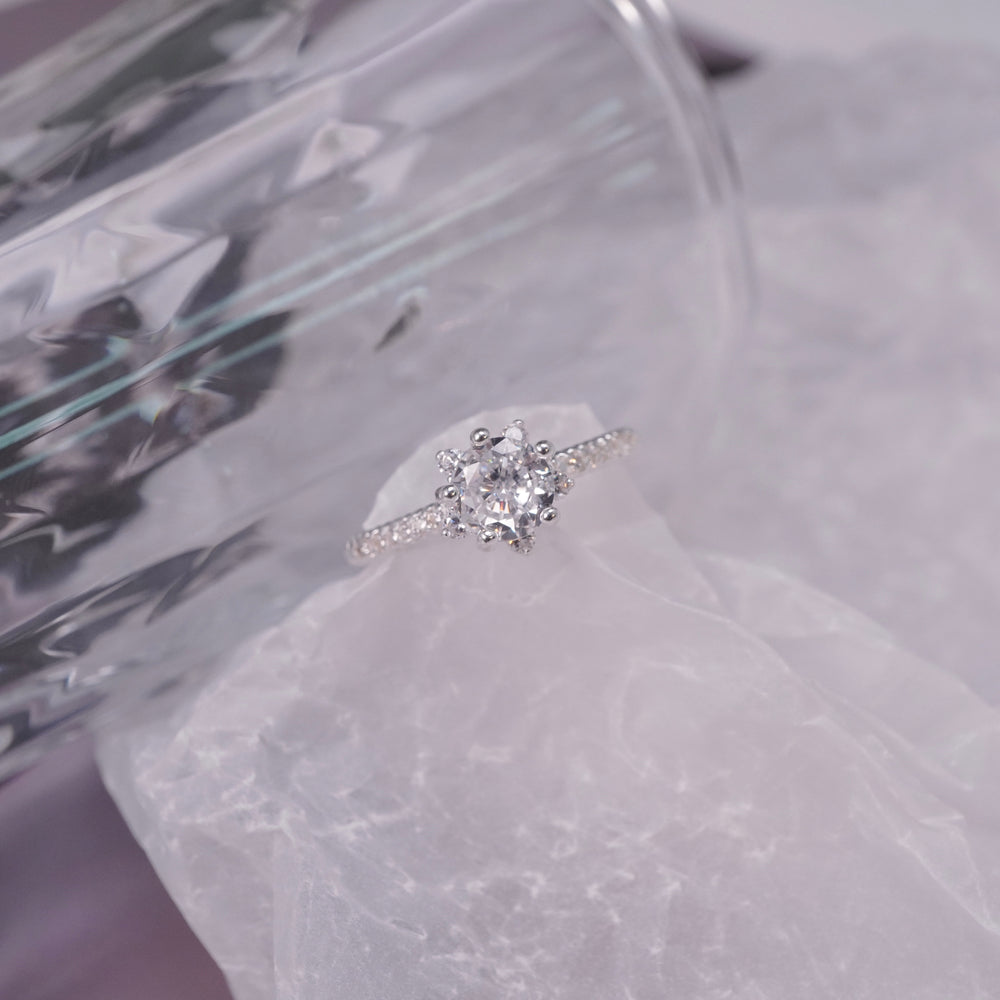 Large Apricot Blossom Ring Silver