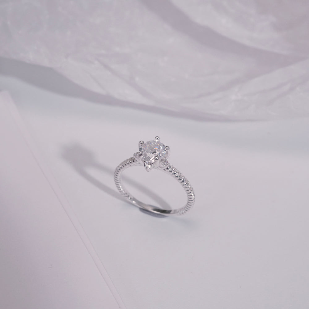 Large Apricot Blossom Ring Silver