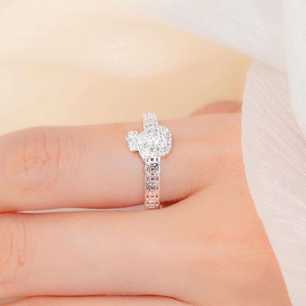Lucky Coin Wallet Ring Silver