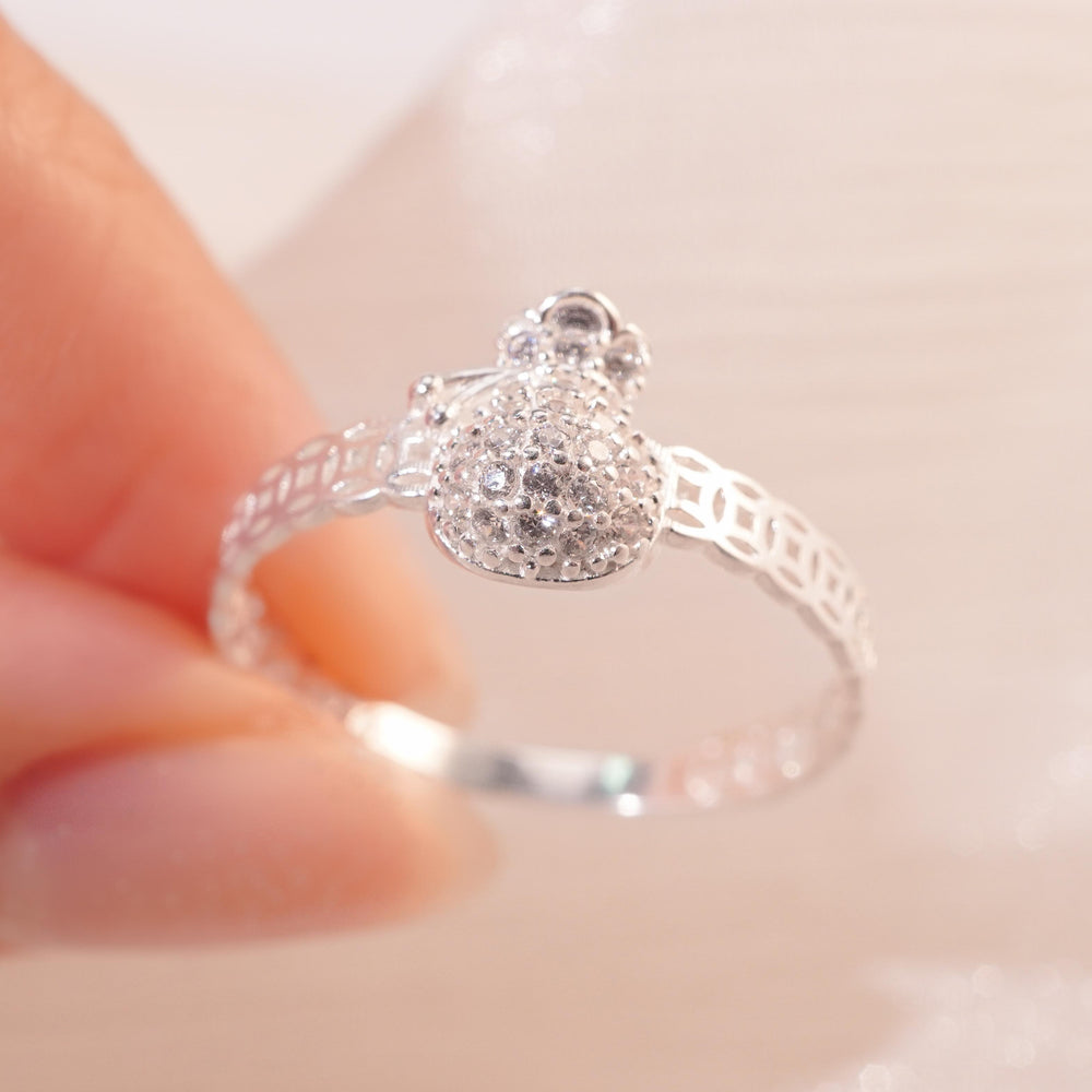 Lucky Coin Wallet Ring Silver