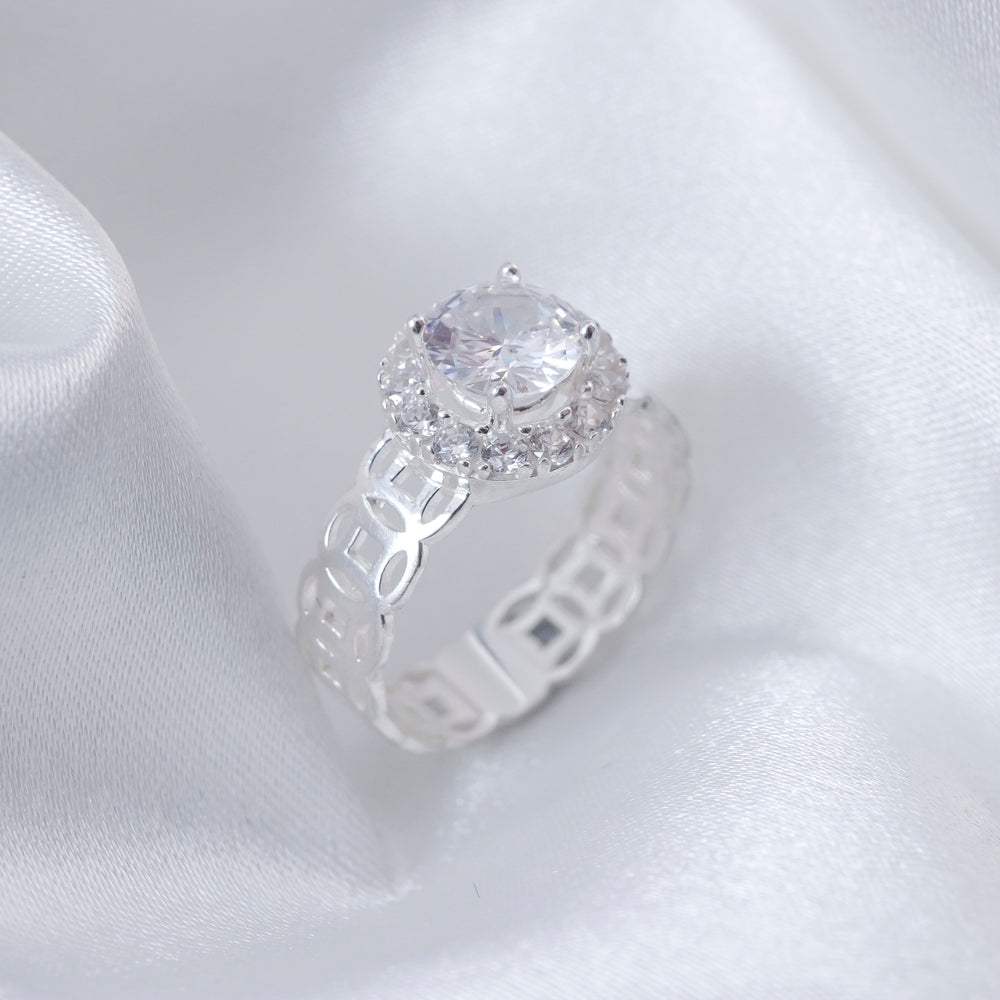 Lucky Coin Embedded Ring Silver - 8234SV