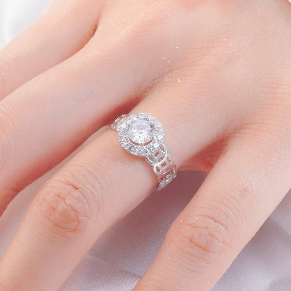 Lucky Coin Embedded Ring Silver - 8234SV
