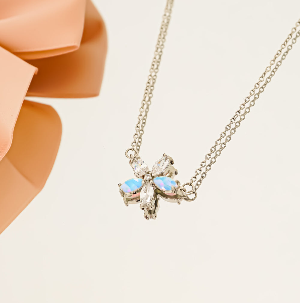 Celestial Bloom Necklace Silver