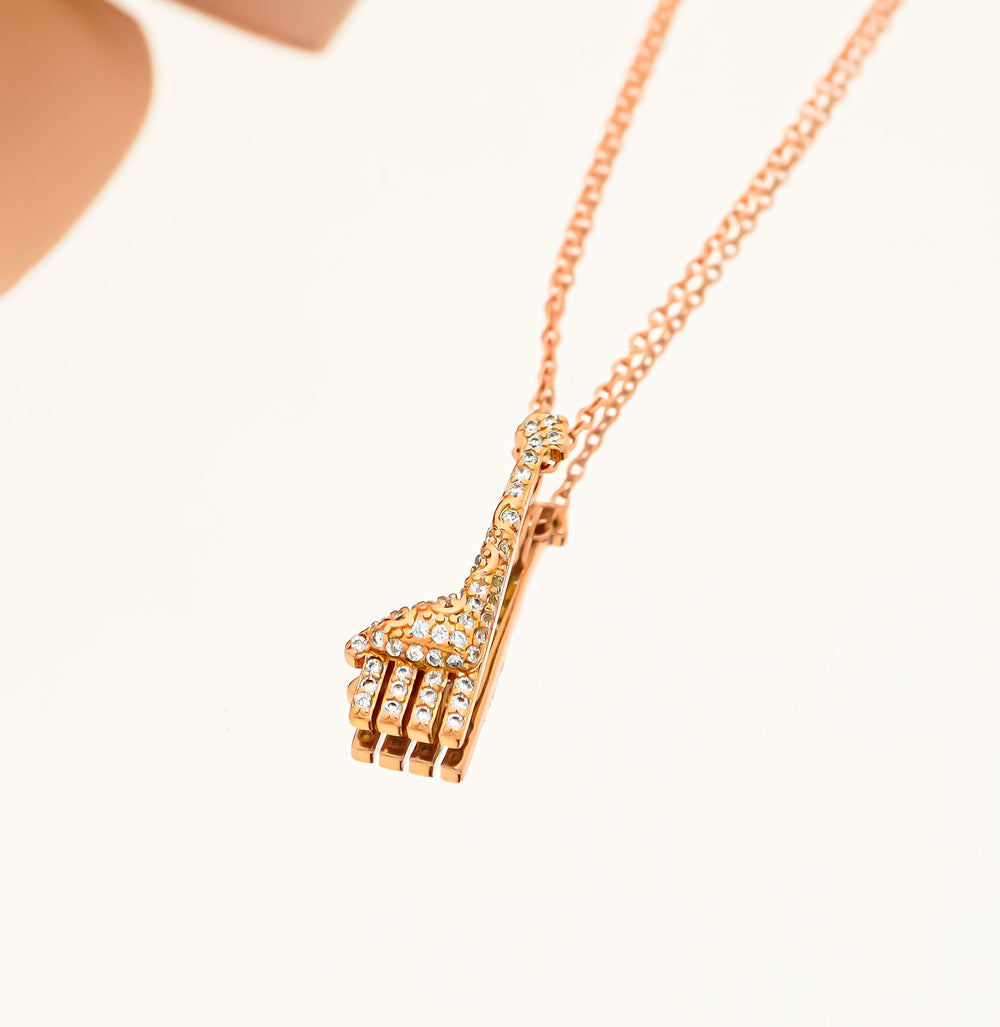 Sparkling Giraffe Necklace Rose Gold