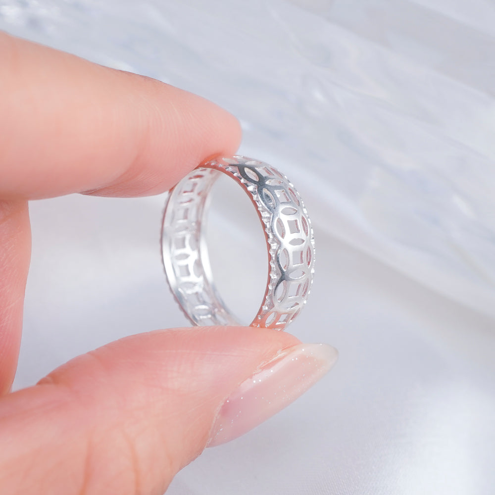 Lucky Coin Couple Rings Silver