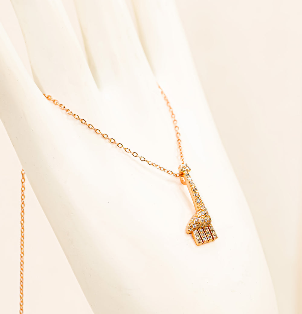 Sparkling Giraffe Necklace Rose Gold