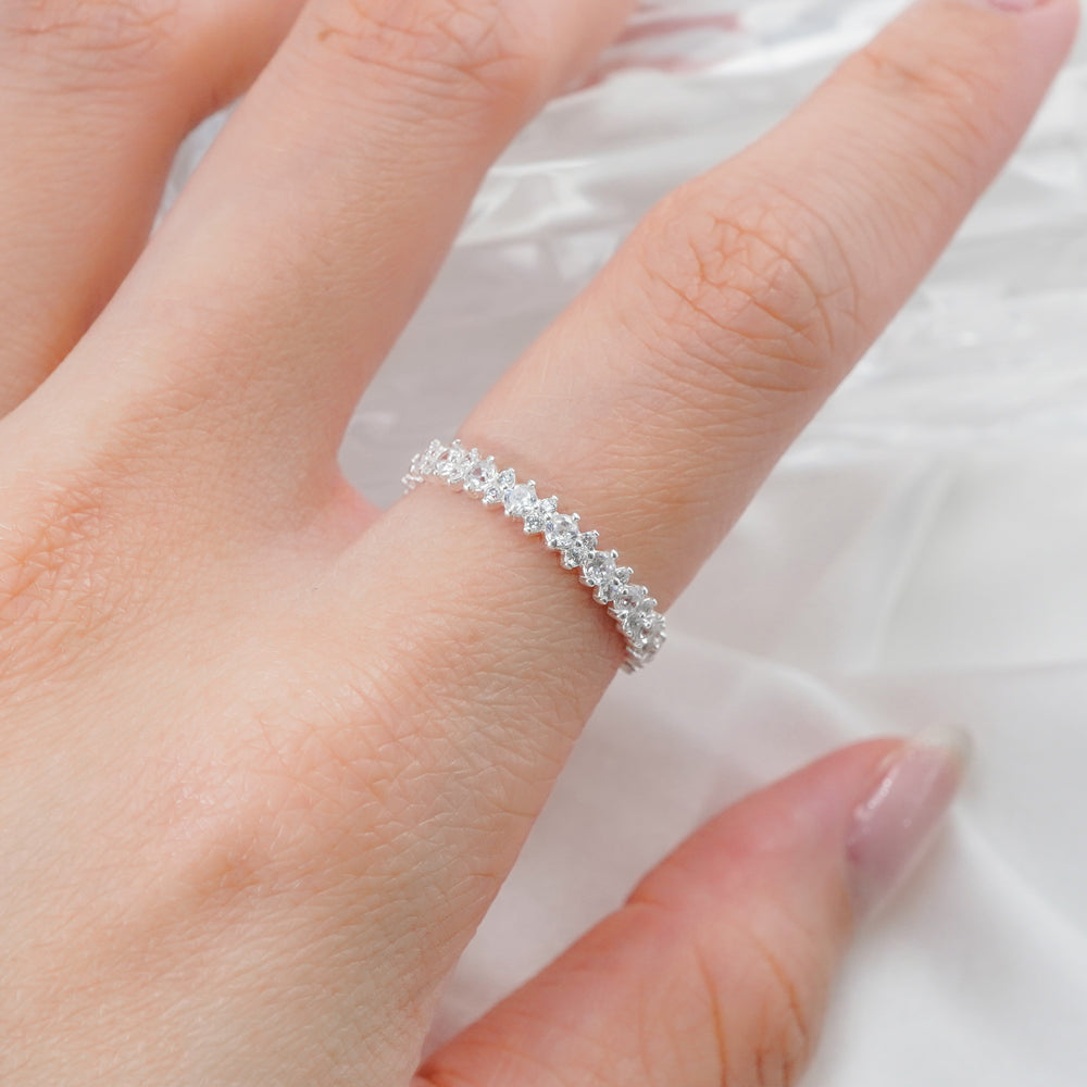 Unique Patterned Ring Silver - 8249SV