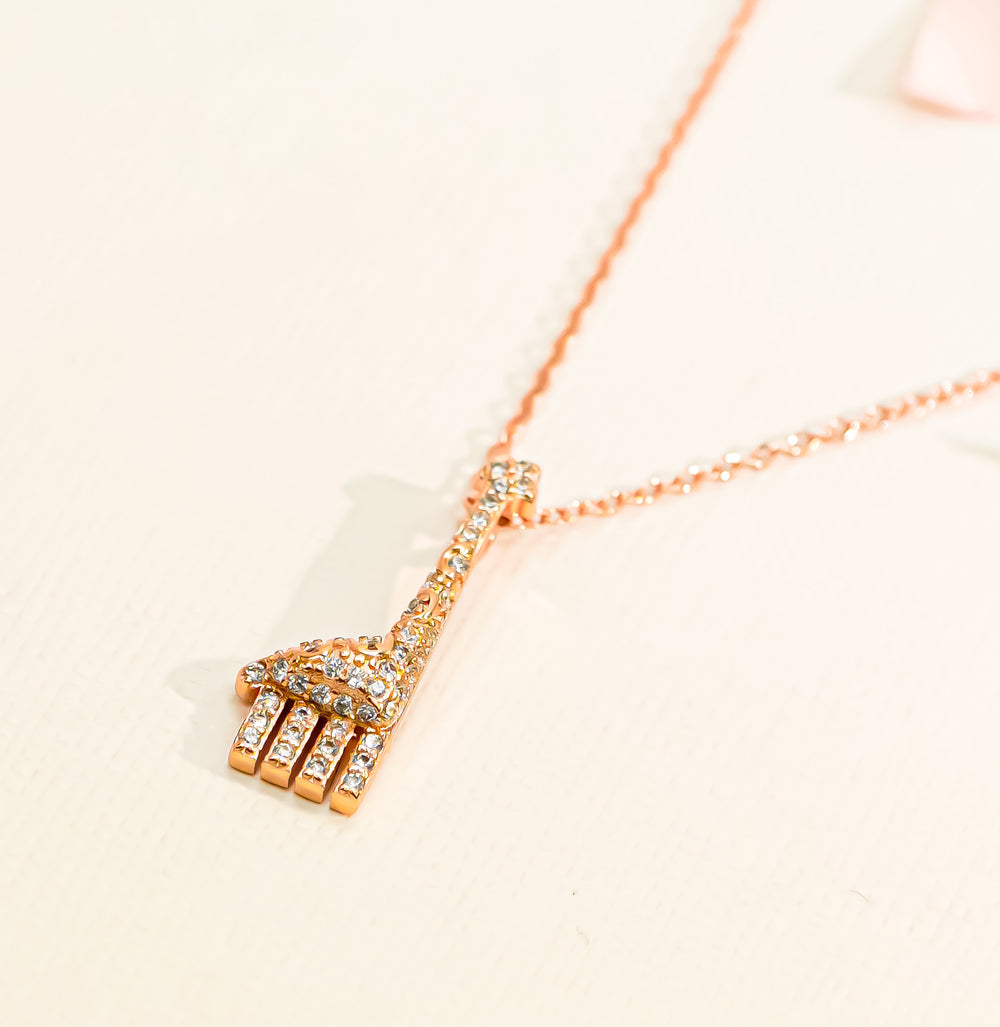 Sparkling Giraffe Necklace Rose Gold