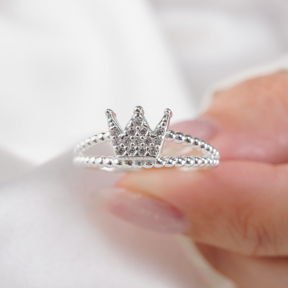 Unique Crown Ring Silver