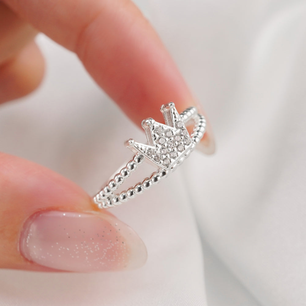 Unique Crown Ring Silver
