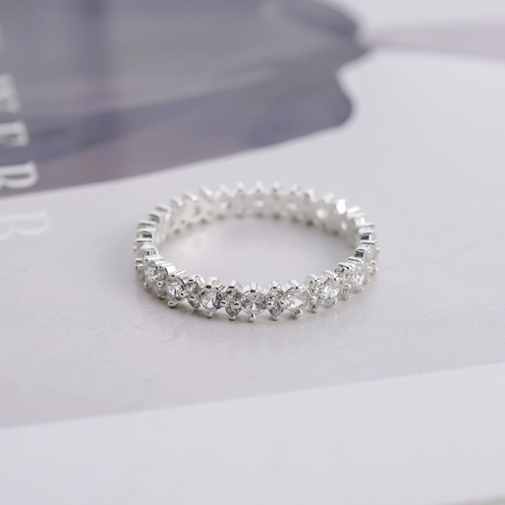 Unique Patterned Ring Silver - 8249SV