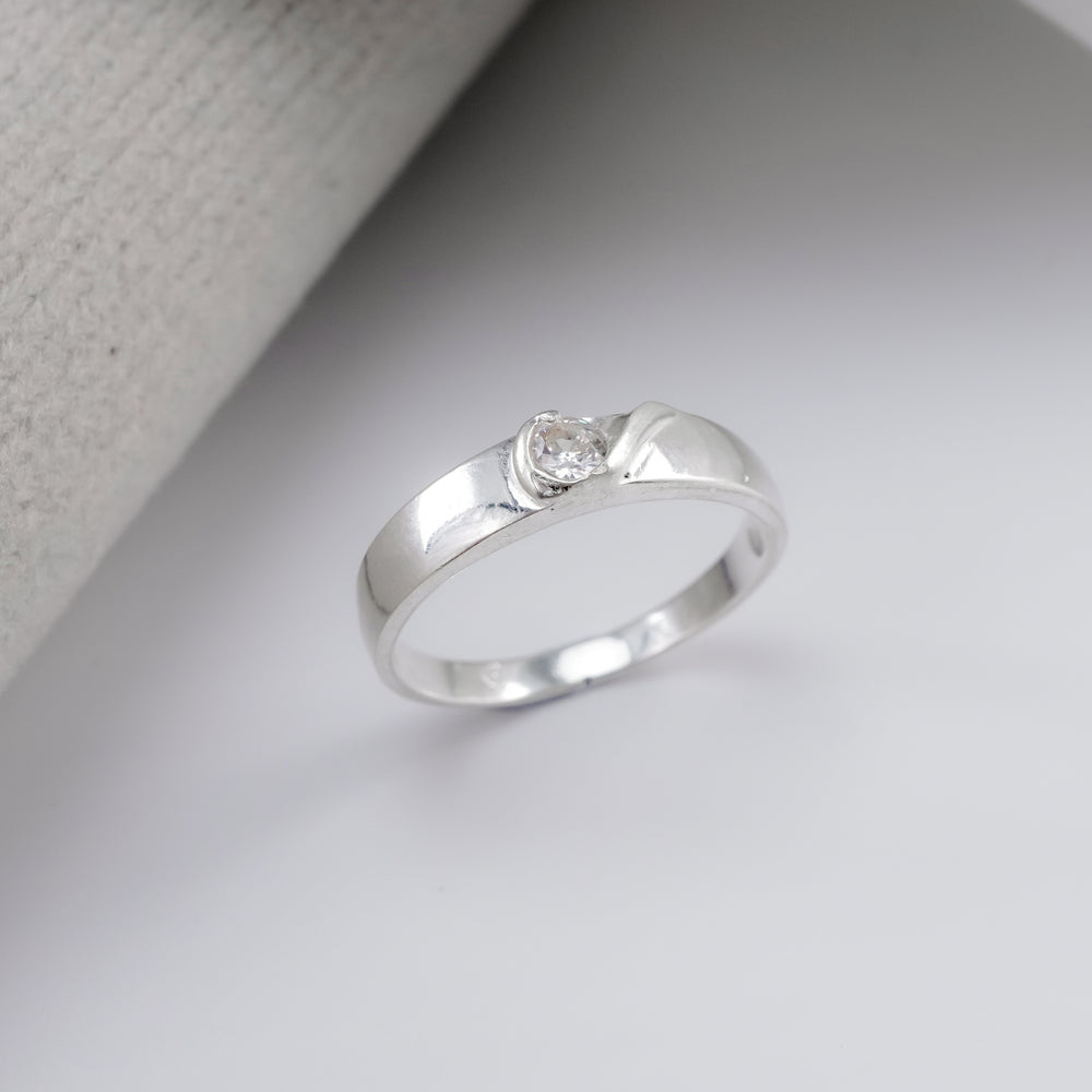 Classic Modern Romantic Couple Ring Silver - 8244SV