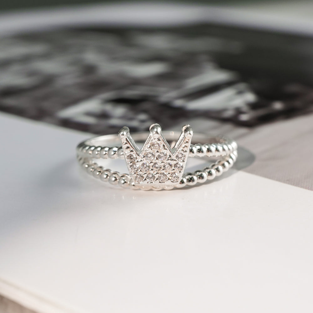Unique Crown Ring Silver