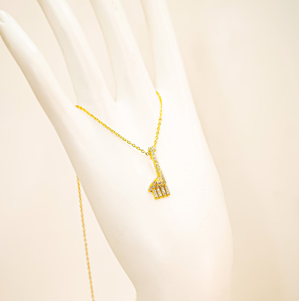 Sparkling Giraffe Necklace Gold